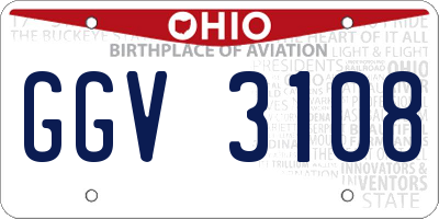 OH license plate GGV3108