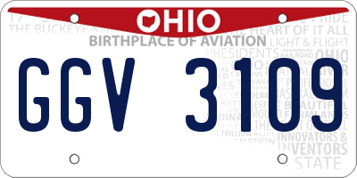 OH license plate GGV3109