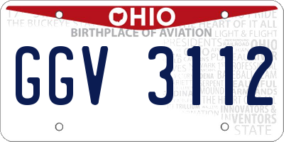OH license plate GGV3112