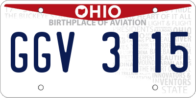 OH license plate GGV3115