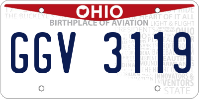 OH license plate GGV3119