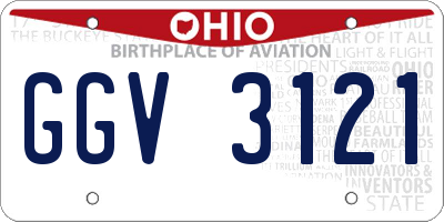 OH license plate GGV3121