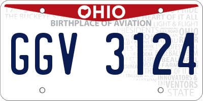 OH license plate GGV3124