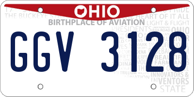 OH license plate GGV3128