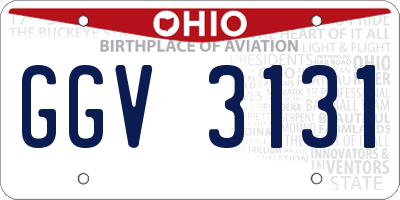OH license plate GGV3131