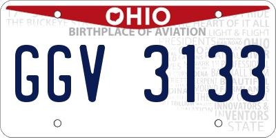 OH license plate GGV3133