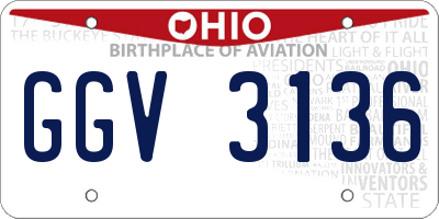 OH license plate GGV3136