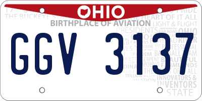 OH license plate GGV3137