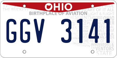 OH license plate GGV3141