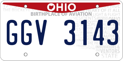 OH license plate GGV3143