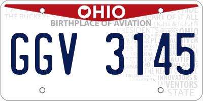 OH license plate GGV3145