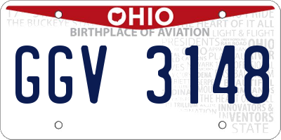 OH license plate GGV3148