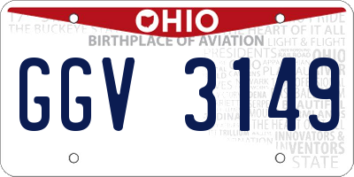 OH license plate GGV3149