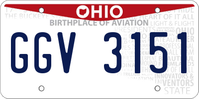 OH license plate GGV3151