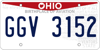 OH license plate GGV3152