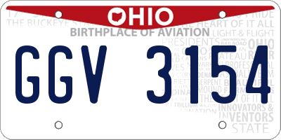OH license plate GGV3154