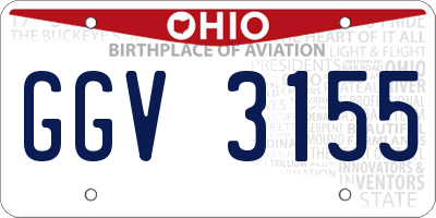 OH license plate GGV3155