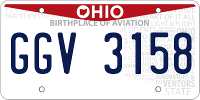 OH license plate GGV3158