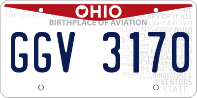 OH license plate GGV3170