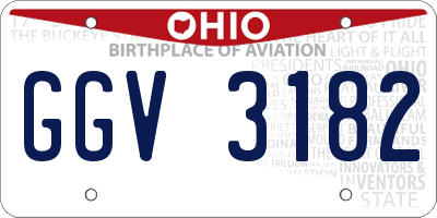 OH license plate GGV3182
