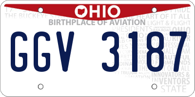 OH license plate GGV3187