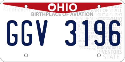 OH license plate GGV3196