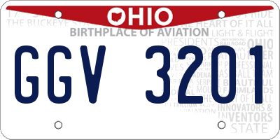 OH license plate GGV3201