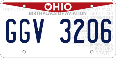 OH license plate GGV3206