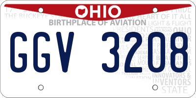 OH license plate GGV3208