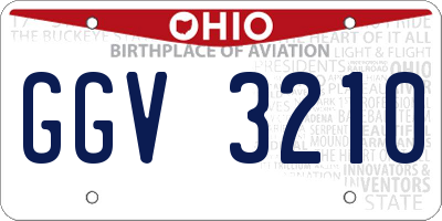 OH license plate GGV3210