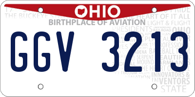 OH license plate GGV3213