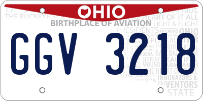 OH license plate GGV3218