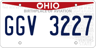 OH license plate GGV3227