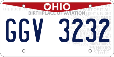 OH license plate GGV3232
