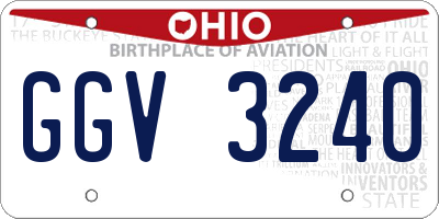 OH license plate GGV3240