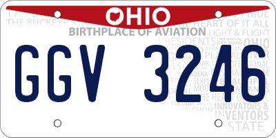 OH license plate GGV3246