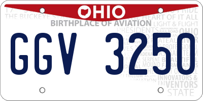 OH license plate GGV3250