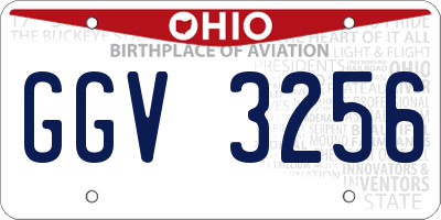 OH license plate GGV3256