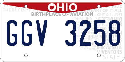 OH license plate GGV3258