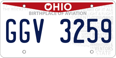 OH license plate GGV3259