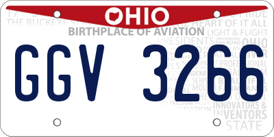 OH license plate GGV3266
