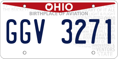 OH license plate GGV3271