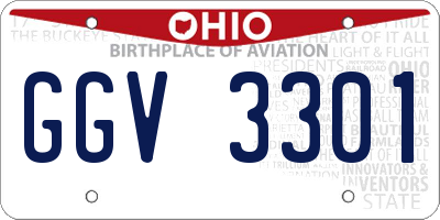 OH license plate GGV3301