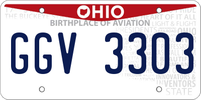 OH license plate GGV3303
