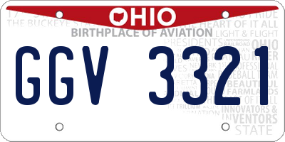 OH license plate GGV3321