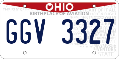 OH license plate GGV3327