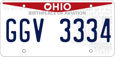 OH license plate GGV3334