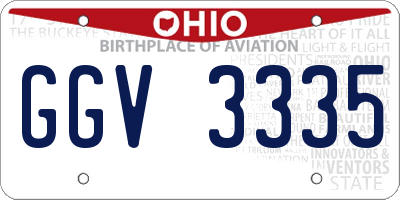 OH license plate GGV3335