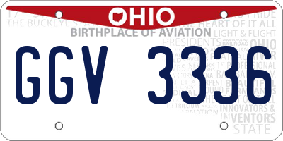 OH license plate GGV3336