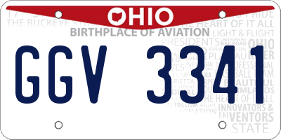 OH license plate GGV3341